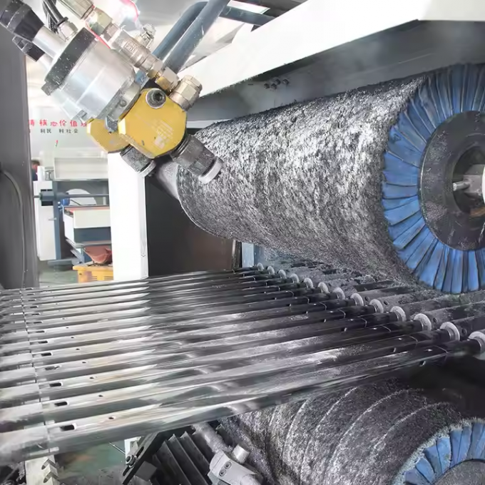 Máy đánh bóng hoàn thiện dây hairline gương 8k tự động cho ống kim loại / ống vuông / ống tròn để hoàn thiện bề mặt 7