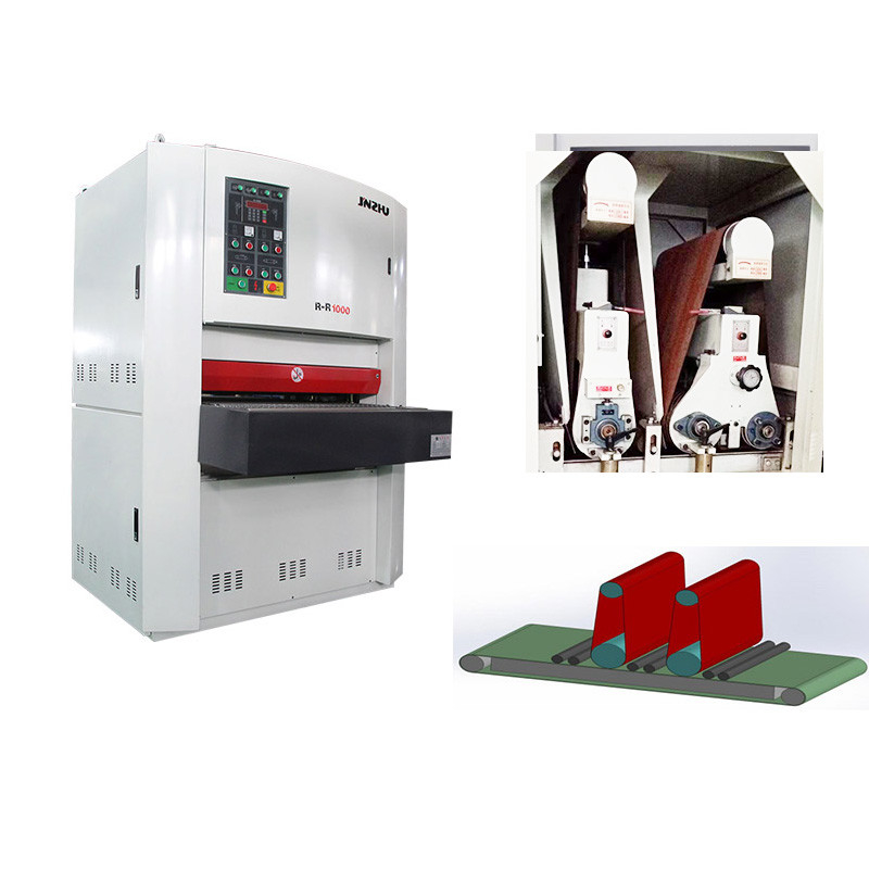 Sức mạnh cao bền khô nghiền Rr1000mm kim loại Phần bề mặt Deburring tấm kim loại Buffing máy vẽ cho kim loại