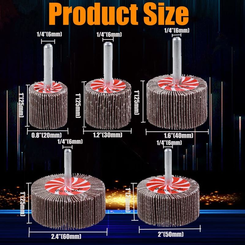 60/80/120/240 Grits Abrasive Flap Wheel Aluminum Oxide Flap Wheel để đánh bóng và mài