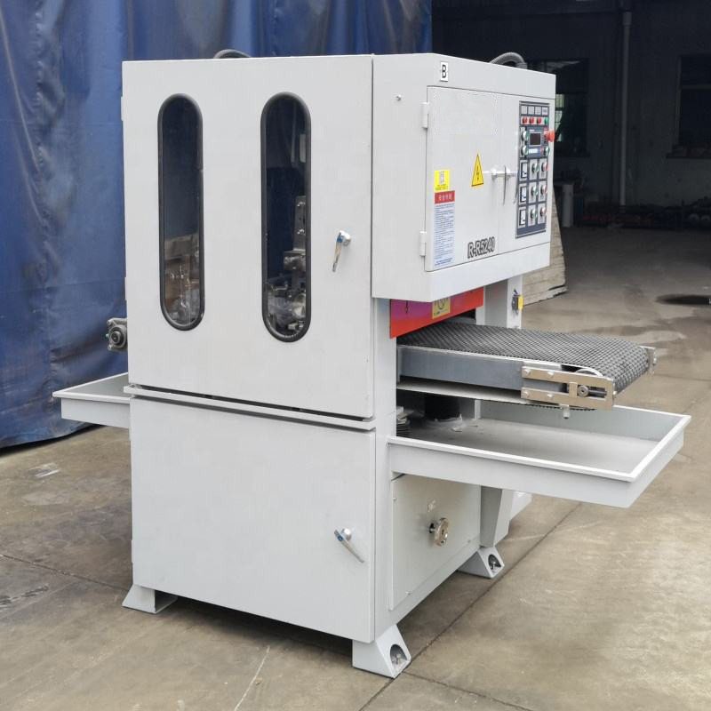 Máy chà nhám tấm kim loại chống mài mòn 400mm Máy chà nhám băng tải rộng 2 đầu Máy chà nhám tự động