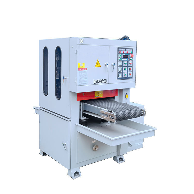 Máy chà nhám tấm kim loại chống mài mòn 400mm Máy chà nhám băng tải rộng 2 đầu Máy chà nhám tự động